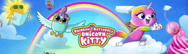 Радужно-бабочково-единорожная кошка